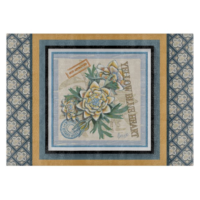 G Creation Office gelbe Blume Schneidebrett (Vorderseite)