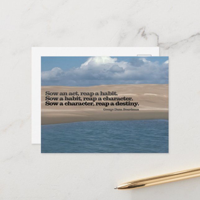 G. D. Boardman Inspiration Zitat "Sau an act" Postkarte (Vorderseite/Rückseite Beispiel)