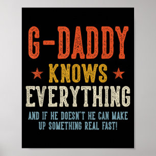 G-daddy weiß alles Vater-Tag Retro Poster