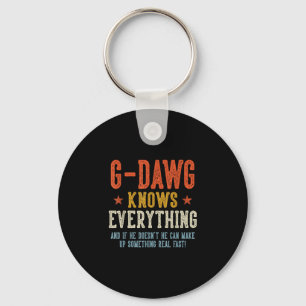 G-dawg weiß alles Vatertag Retro Vintage Schlüsselanhänger
