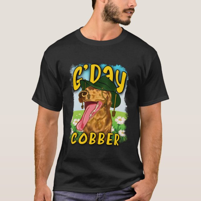 G day Cobber  Hello Mate  Australian Dog Aussie Di T-Shirt (Vorderseite)