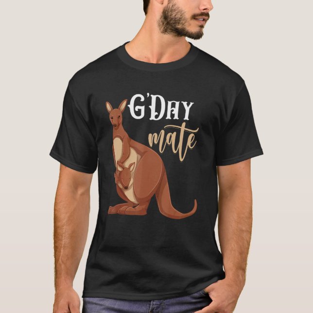 G Day Mate Zoo Animal Aussie Australia Kangaroo T-Shirt (Vorderseite)