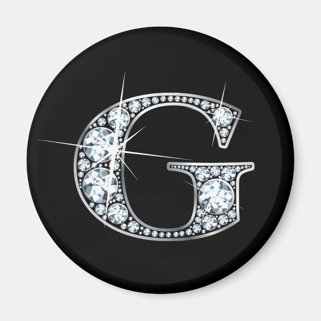 "G" Diamant Bling Magnet (Vorne)