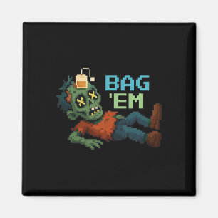 G em Pixel Zombie Tee G Halloween Npc Gamer Meme  Magnet