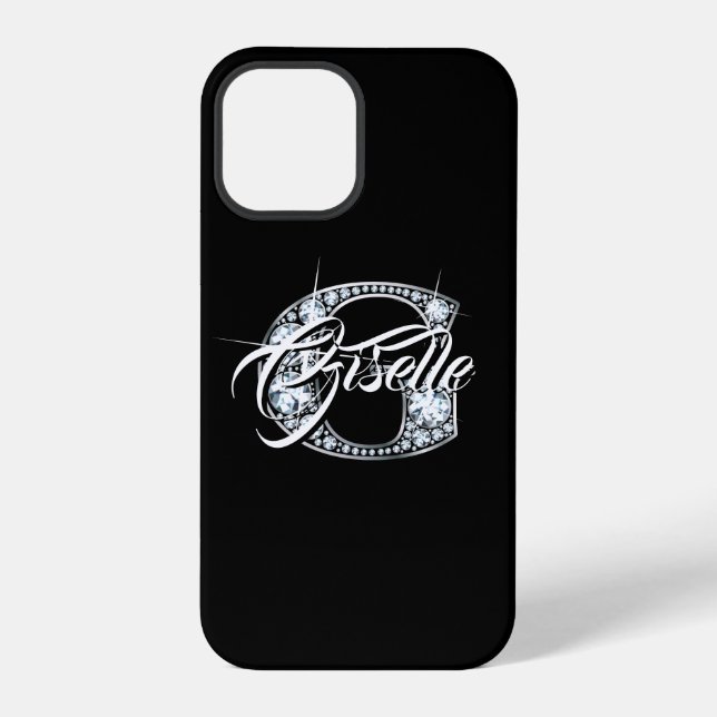 G Faux-Diamant-Bling-Monogramm iPhone Hülle (Rückseite)