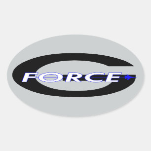 G Force Black Ovaler Aufkleber