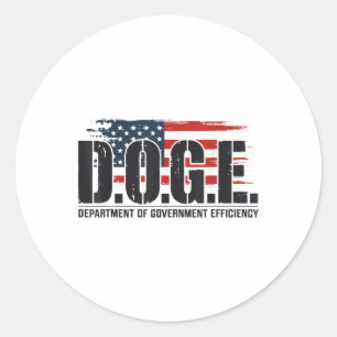 g.g.e Doge Department of Government Efficiency Runder Aufkleber