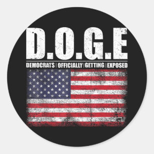 g.g.e Doge Department of Government Efficiency Runder Aufkleber