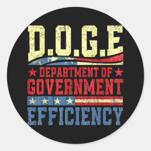 g.g.e Doge Department of Government Efficiency U Runder Aufkleber