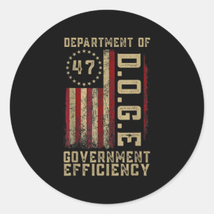 g.g.e Doge Department of Government Efficiency U Runder Aufkleber