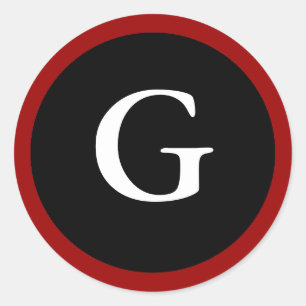 G: G Letter G Red, White & Black Stickers