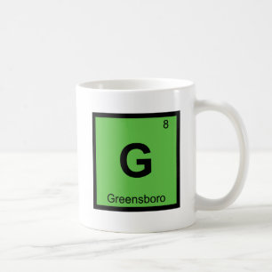 G - Greensboro North Carolina Chemie-Symbol Tasse