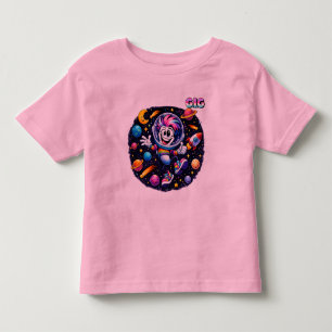 G.I.G Kids Cartoon-Logo – Farbige gestreifte Buchs Kleinkind T-shirt