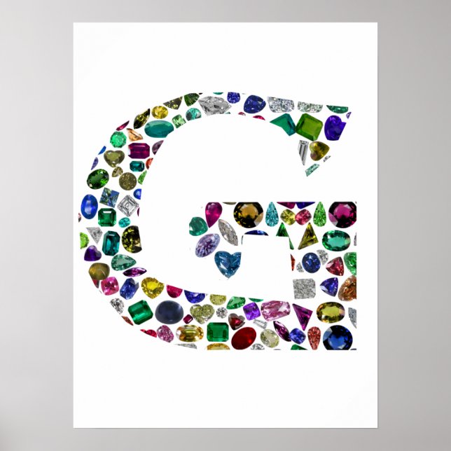 G Initial Gemstone Design Poster (Vorne)