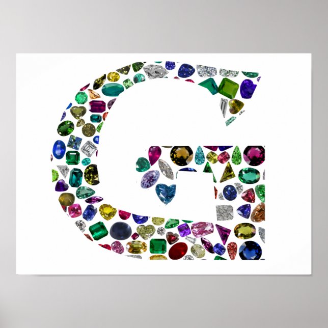G Initial Gemstone Design Poster (Vorne)