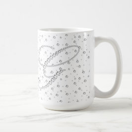 G Initial Monogram White Diamonds Print Tasse