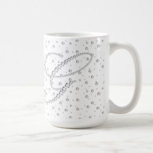 G Initial Monogram White Diamonds Print Tasse