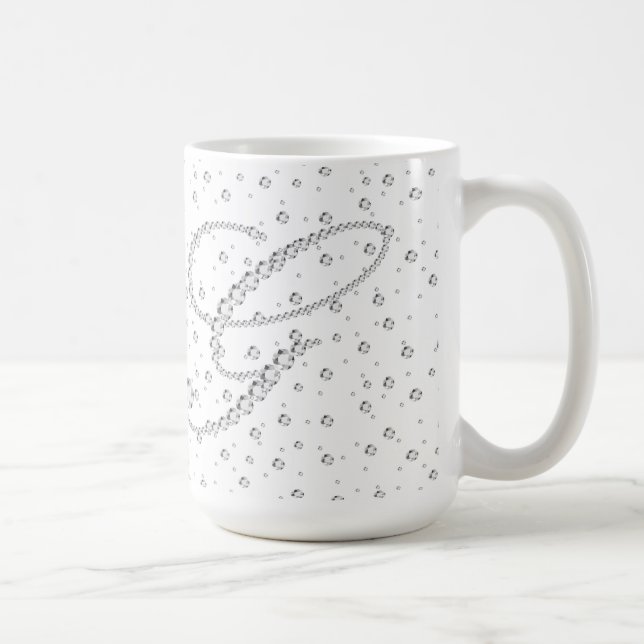 G Initial Monogram White Diamonds Print Tasse (Rechts)
