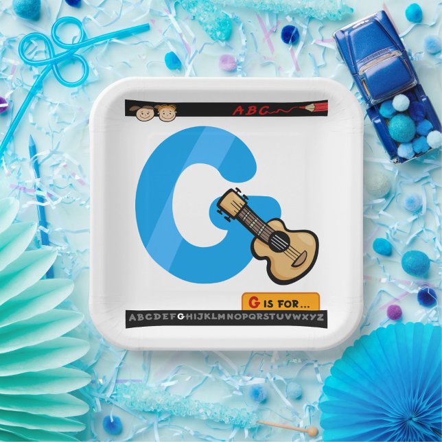 G Is For Guitar Pappteller (Von Creator hochgeladen)