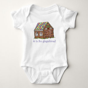 G ist für Gingerbrei House Weihnachtsnachtsnahrung Baby Strampler