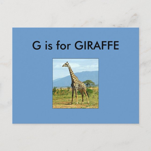 "G" ist für Giraffe Alphabet Flashcard Postkarte (Vorderseite)