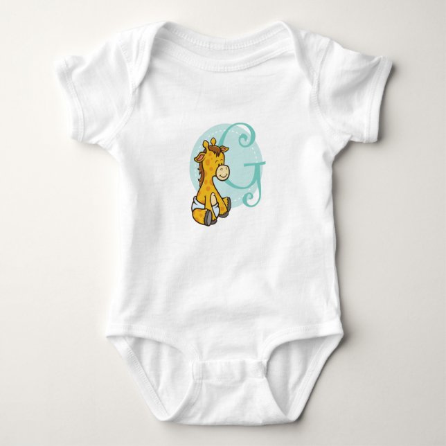 G ist für Giraffe Baby Strampler (Vorderseite)