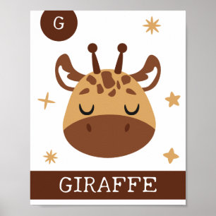 G ist für Giraffe, Kinderzimmer, Schlafzimmer, Kin Poster