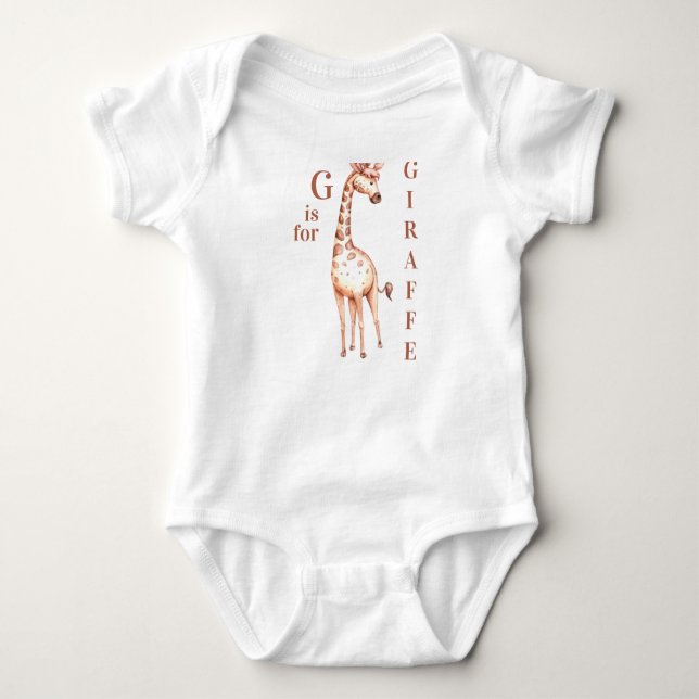 G ist für GIRAFFE Whimsical Baby Bodysuit Baby Strampler (Vorderseite)
