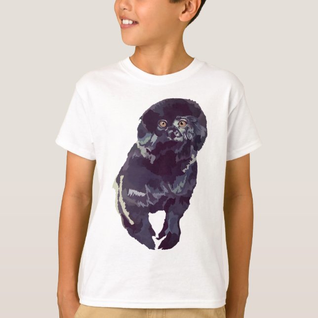 G ist für Goeldi Monkey .Goeldis Monkey: The Small T-Shirt (Vorderseite)