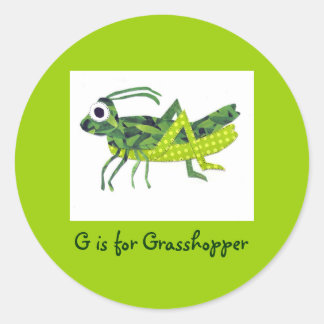 G ist für Grasshopper Runder Aufkleber