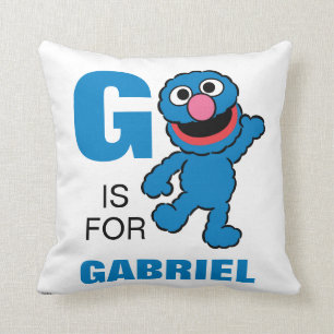 G ist für Grover   Fügen Sie Ihren Namen hinzu Kissen
