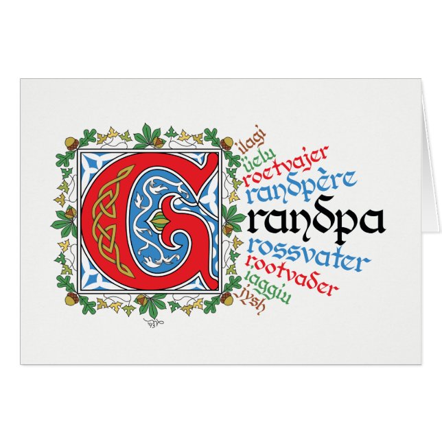 G ist für Opa Card (Vorderseite (Horizontal))