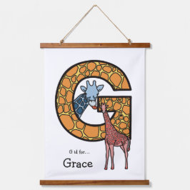 G ist für... personalised wandteppich mit holzrahmen
