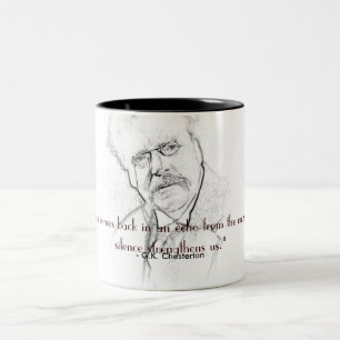 G.K. Chesterton auf Ruhe Zweifarbige Tasse
