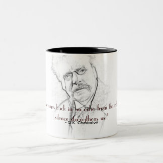 G.K. Chesterton auf Ruhe Zweifarbige Tasse