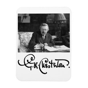 G. K. Chesterton bei der Arbeit Magnet