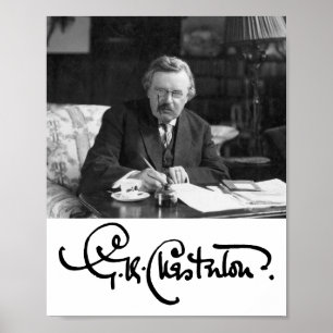 G. K. Chesterton bei der Arbeit Poster
