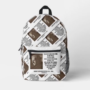 G.K. Chesterton Great Scheme Experiment of Seing Bedruckter Rucksack