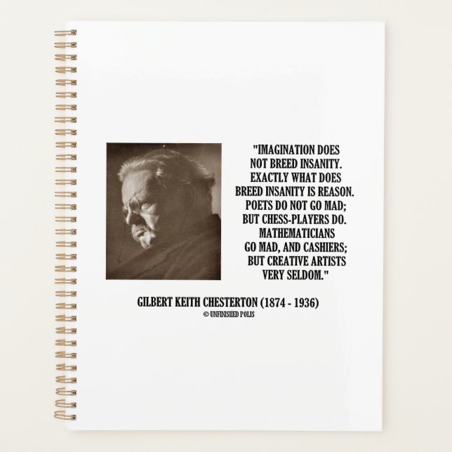 G.K. Chesterton Imagination Insanity Creative Planer (Vorderseite)