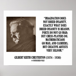 G.K. Chesterton Imagination Insanity Creative Poster