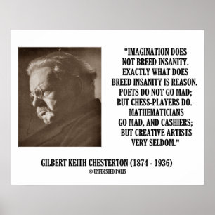 G.K. Chesterton Imagination Insanity Creative Poster