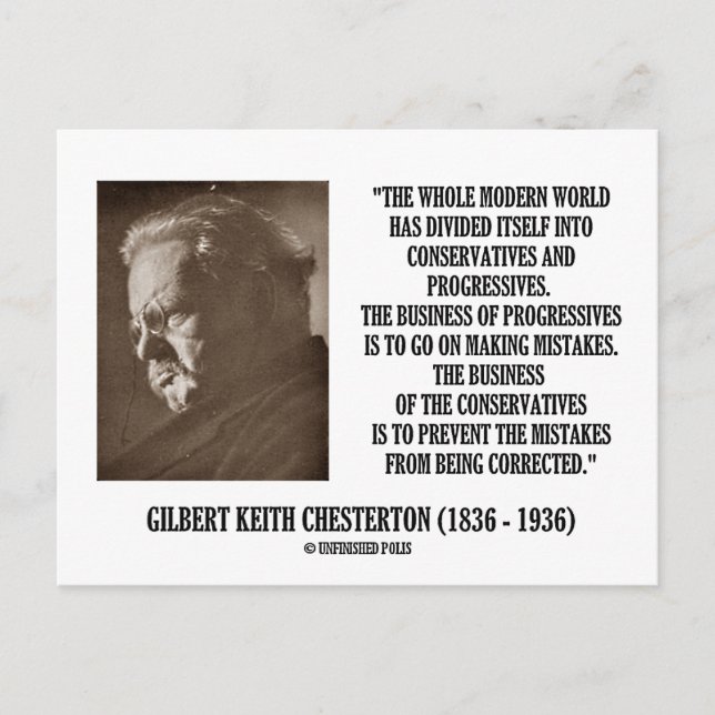G.K. Chesterton Konservative Progressive Mistake Postkarte (Vorderseite)