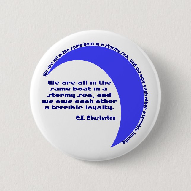 G. K. Chesterton Stormy Sea Button (Vorderseite)
