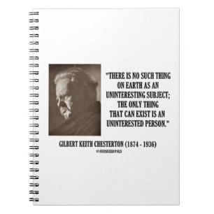 G.K. Chesterton uninteressantes abhängiges Notizblock