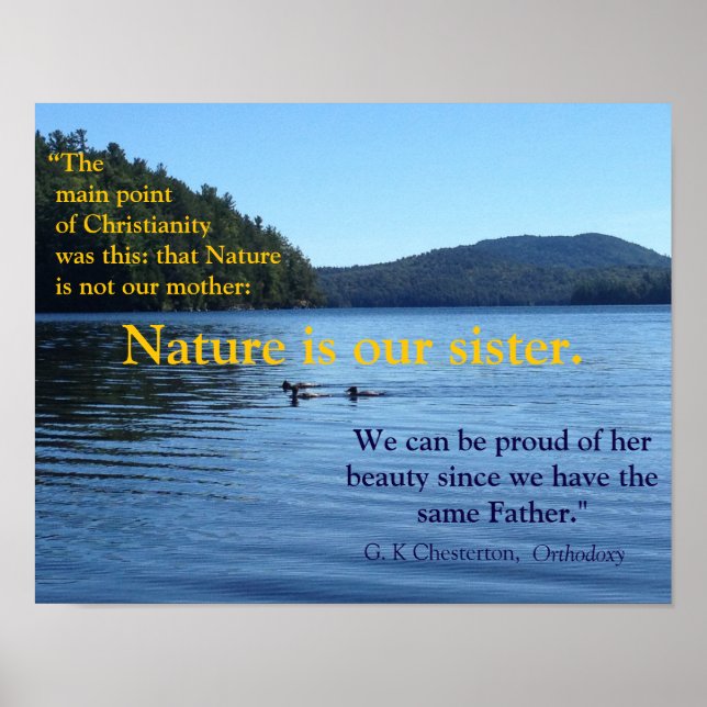 G. K. Chesterton zitiert Naturposter Poster (Vorne)