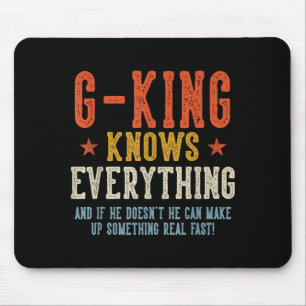 G-King weiß alles Vater-Tag Retro Vintage Mousepad
