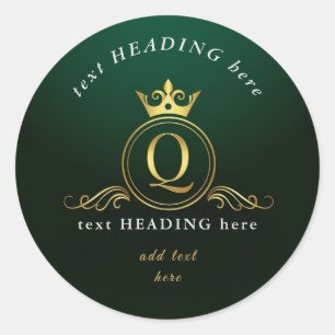 G - Letter Monogram Round Aufkleber