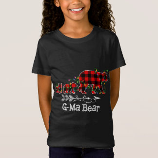 G-Ma Bär Roter Karierter Weihnachts-Pajama-Familie T-Shirt