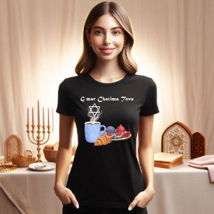 G’mar Chatima Tova Kaffee, Granatäpfel, Feigen T-Shirt