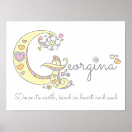 G monogram art Georgina girls name meint poster